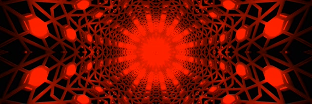 Coch Twnnel Neon Mandala Curiad Vj Loop 3:1 Triphlyg Llydan 60fps Sgrin Arbed