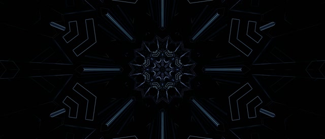 Twnnel Neon Kaleidoscop Ffractal Glas Tywyll VJ Loop 21:9 Ultrawide 60fps Arbedwr Sgrin