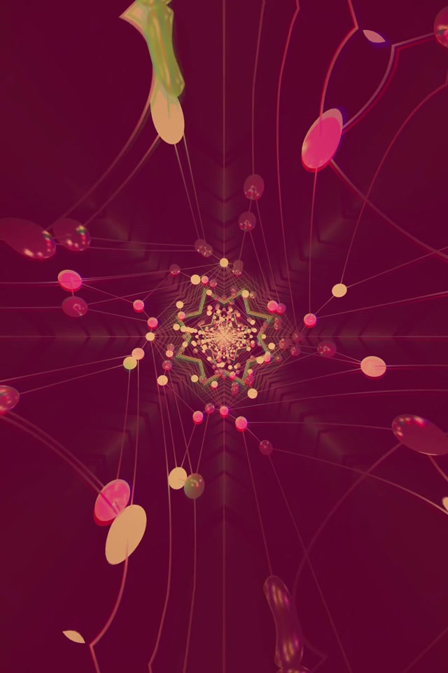 Twnnel Neon Seren Caleidosgop VJ Loop 2:3 Llun Portread 60fps Sgrin Arbedwr