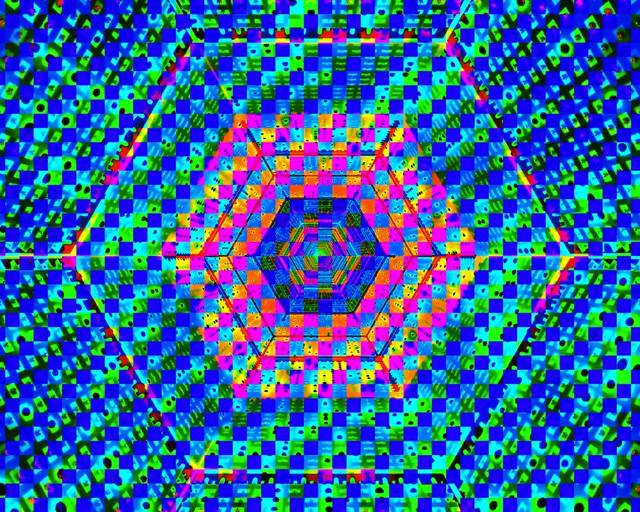 Twnnel Neon Grid Hecsagon VJLoops 5:4 diwydiannol 60fps Arbed Sgrin