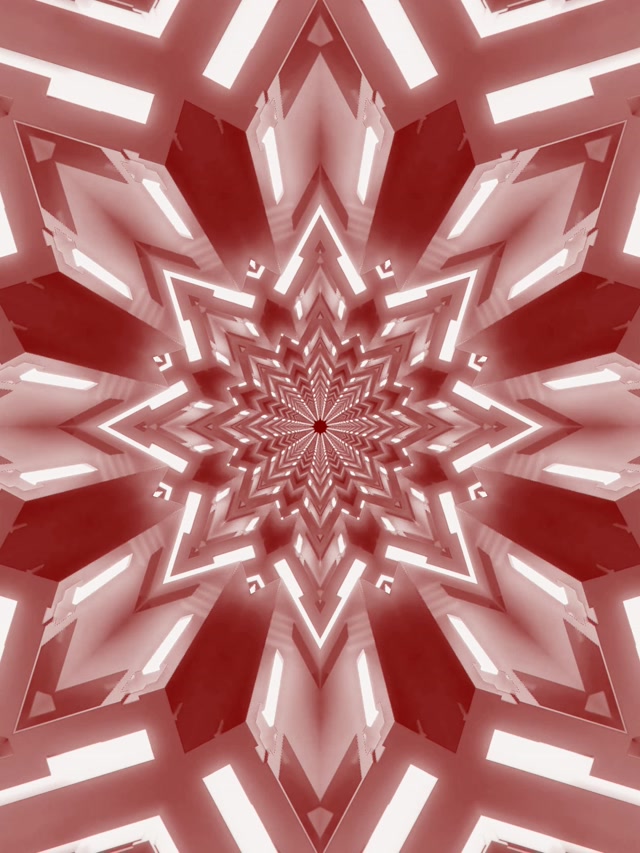 Twnnel Neon Seren Caleidosgop Coch Dolen VJ 3:4 iPad Portread 60fps Arbedwr Sgrin