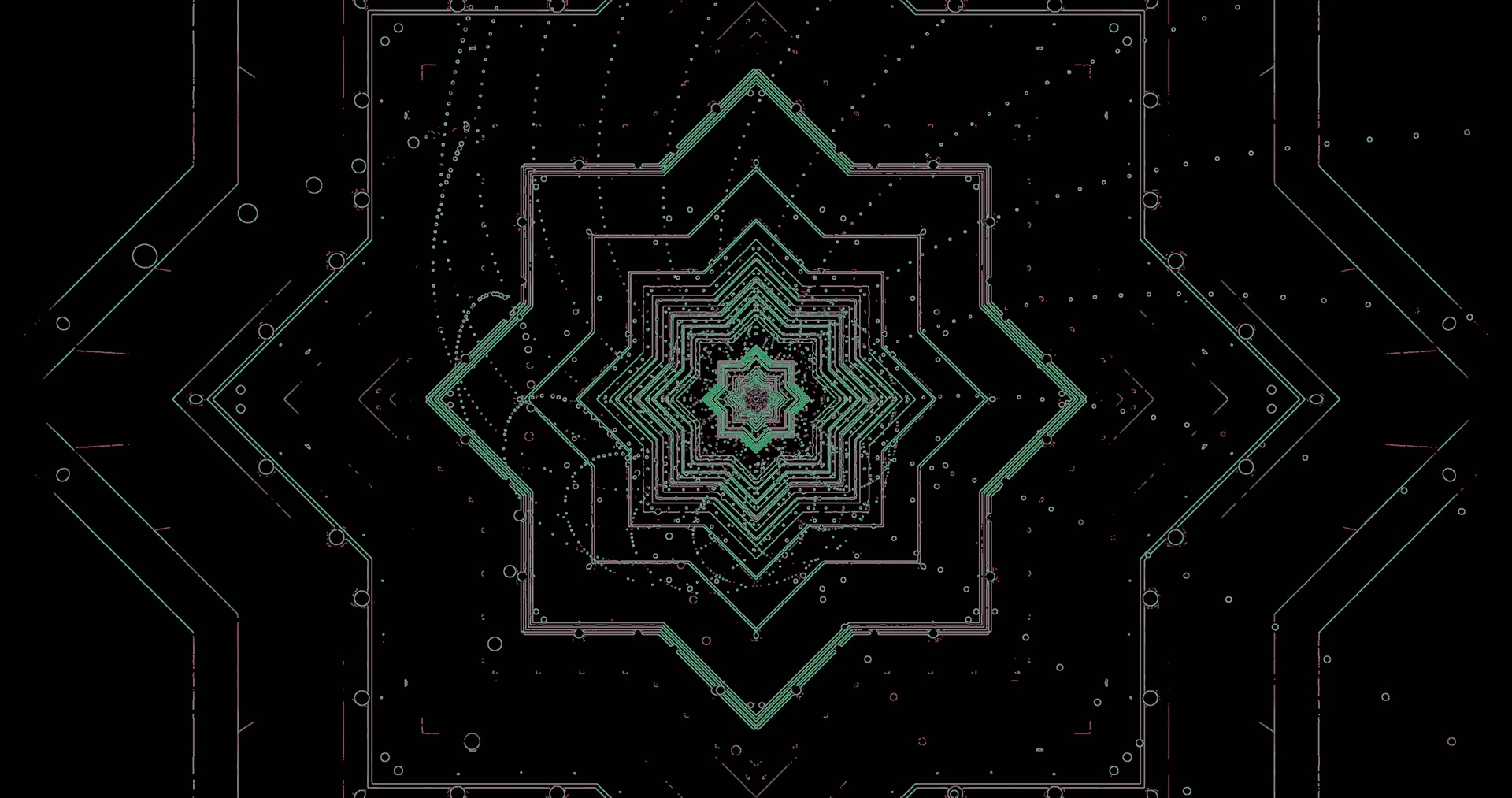 neon tunnel geometrisk mandala mønster pauseskærm windows 11 VJLoops 4K UHD 60fps