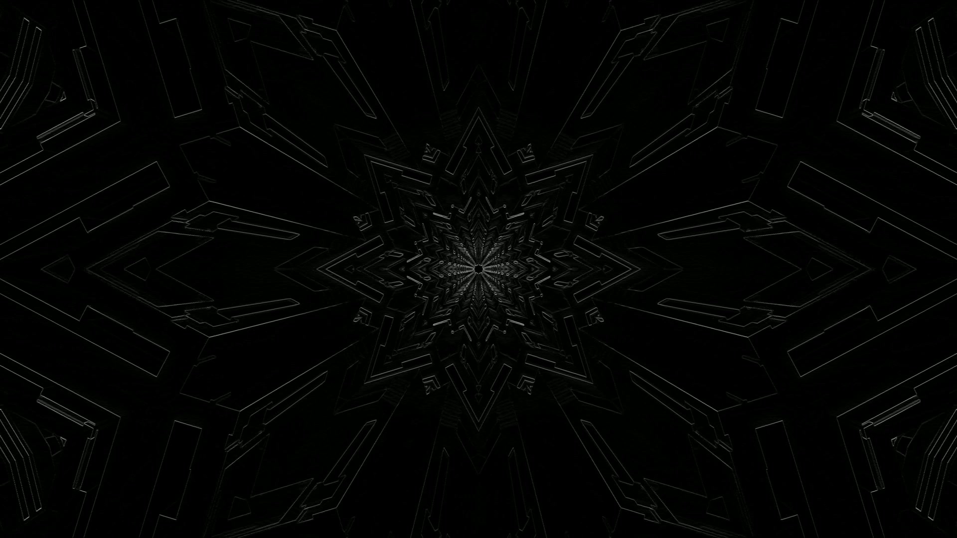 Sort Geometrisk Pauseskærm Neon Tunnel 4K UHD 60fps Live Baggrund