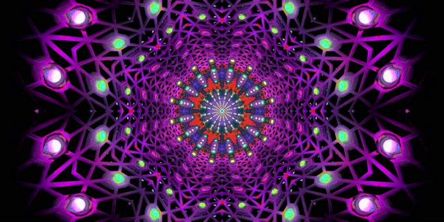 Neon Tunnel Fractal Kaleidoscope Vj Loop 2:1 Univisium 60fps Screensaver