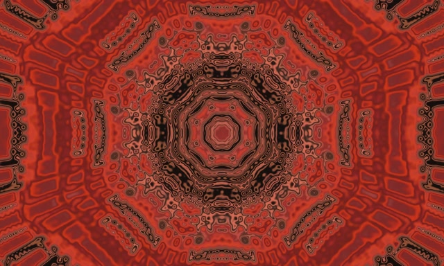 Rød Neon Tunnel Mandala Pauseskærm 5:3 Wide 60fps VJLoops PC