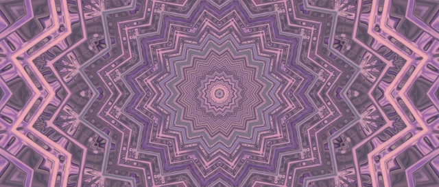 Neon Tunnel Lilla Kaleidoskop Stjerne Vj Loop 21:9 Ultrawide 60fps Pauseskærm