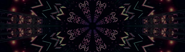 Neon Tunnel Zigzag Kaleidoscope VJ Loop 32:9 Super Ultrawide 60fps Screensaver
