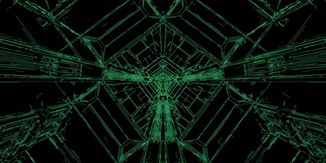 Green Neon Tunnel Screensaver 2:1 Univisium 60fps VJ Loop PC Laptop
