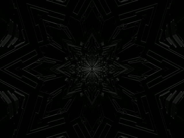 Neon Tunnel Dark Snowflake Kaleidoscope Vj Loop 4:3 Classic 60fps Screensaver