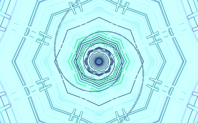 Cyan Neon Tunnel Pauseskærm 60fps 16:10 MacBook VJ Loop PC Laptop