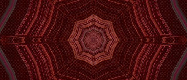 Neon Tunnel Red Octagon Vortex Screensaver 21:9 Ultrawide 60fps Vj Loop