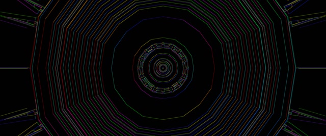 Neon Tunnel Dekagon Hvirvel VJ Loop 2.39:1 Cinemascope 60fps Pauseskærm