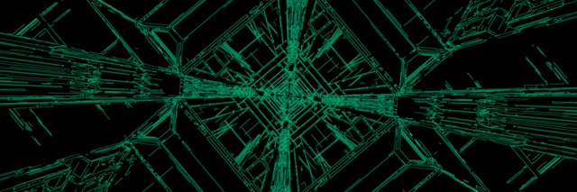 Neon Tunnel Grøn Gitter Vortex Vj Loop 3:1 Triple Bred 60fps Pauseskærm