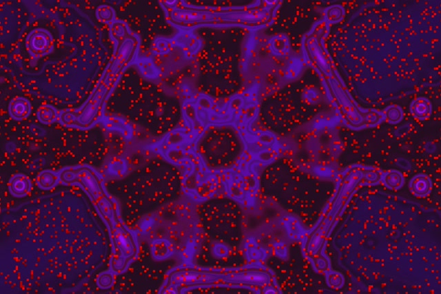 Neon Tunnel Lilla Rød Pixel Labyrint Vj Loop 3:2 Surface 60fps Pauseskærm