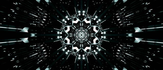 Neon Tunnel Fractal Star Burst VJ Loop 21:9 Ultrawide 60fps Screensaver