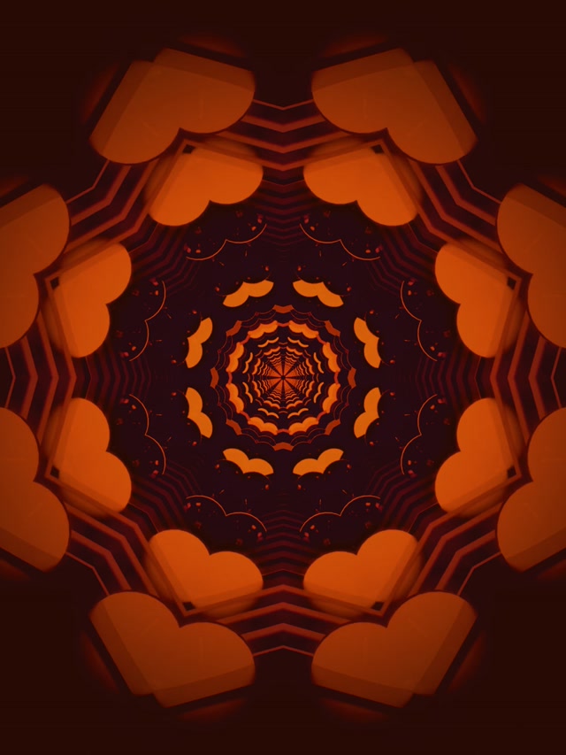 Neon Tunnel Muslinget Orange Hvirvel VJ Loop 3:4 iPad Portrait 60fps Pauseskærm