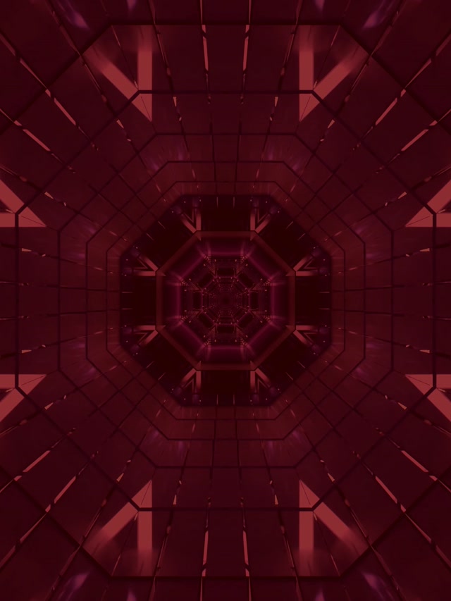 Red Neon Tunnel Screensaver 3:4 iPad Portrait 60fps Vj Loop