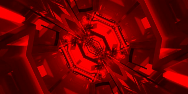 Red Neon Tunnel Spiraling Octagon Vortex VJ Loop 2:1 Univisium 60fps Screensaver