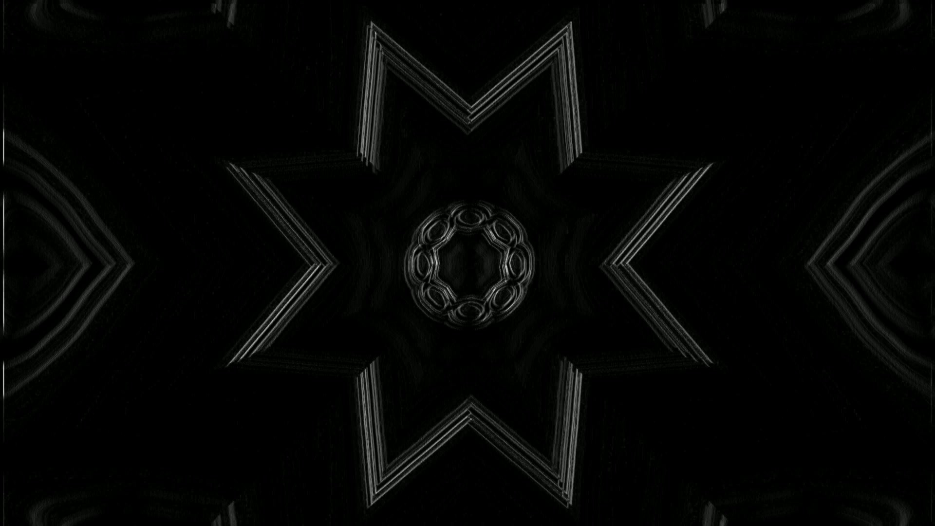 Sort Stjerne Mandala Neon Tunnel 4K UHD 60fps Pauseskærm VJ Klip