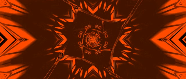 Rød Fraktal Kaleidoskop Neon Tunnel VJ Loop 21:9 Ultrawide 60fps Pauseskærm