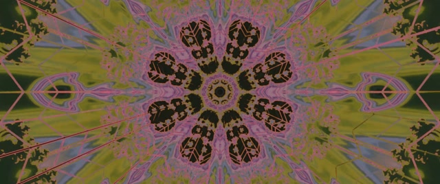 Neon Tunnel Fraktal Kaleidoskop Blomstring 2.39:1 Cinemascope 60fps Pauseskærm VJLoops