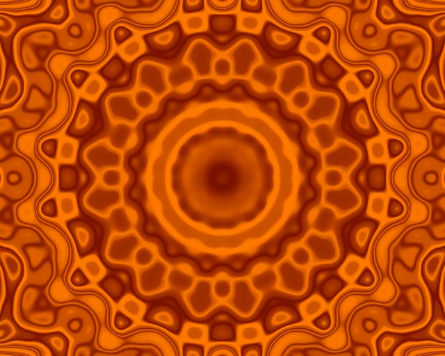 Neon Tunnel Orange Mandala VJ Loop 5:4 Industrial 60fps Pauseskærm