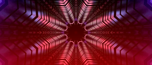 Neon Tunnel Kaleidoskop Stjerne Hvirvel Vj Loop 21:9 Ultrawide 60fps Pauseskærm