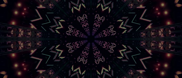 Neon Tunnel Kaleidoskop Burst VJ Loop 21:9 Ultrawide 60fps Pauseskærm