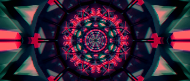 Neon Tunnel Kalejdoskop VJ Loop 21:9 Ultrawide 60fps Pauseskærm