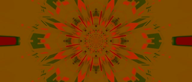 VJLoops Neon Tunnel Kaleidoskop Eksplosion Rød Guld 21:9 Ultrawide 60fps Pauseskærm