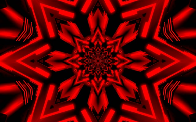 Neon Tunnel Grøn Stjerne Kaleidoskop VjLoops 60fps 16:10 Macbook Pauseskærm