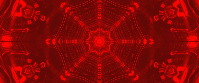 Rød Fraktal Kaleidoskop Neon Tunnel VJ Loop 2.39:1 Cinemascope 60fps Pauseskærm