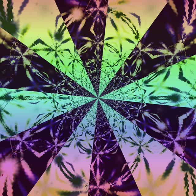 Neon Tunnel Cannabis Kaleidoskop VJ Loop 1:1 Square 60fps Pauseskærm