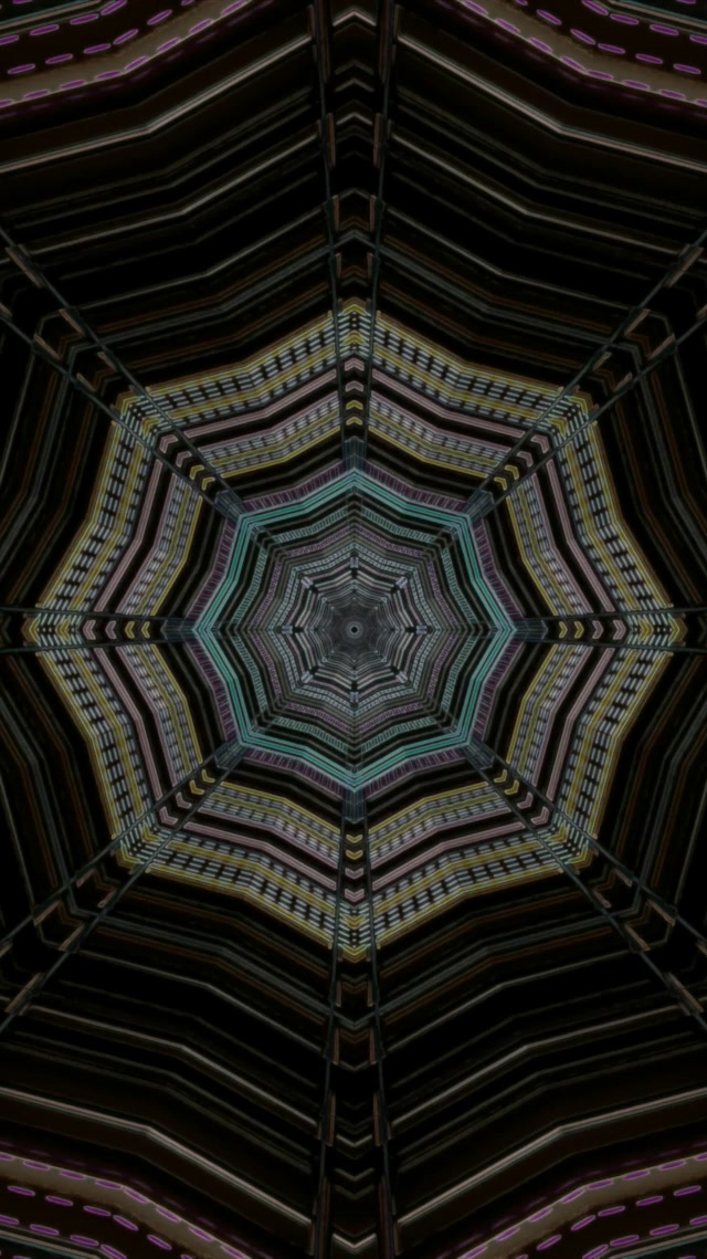 Neon Tunnel Octa Hvirvl Pauseskærm 60fps 9:16 Reels VJ Loop