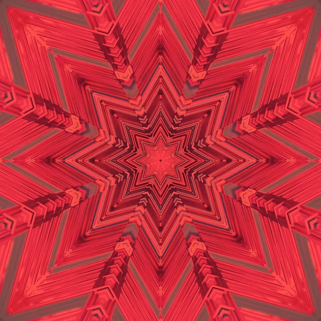 Rød Stjerne Kaleidoskop Neon Tunnel Pauseskærm Vj Loop 1:1 Square 60fps