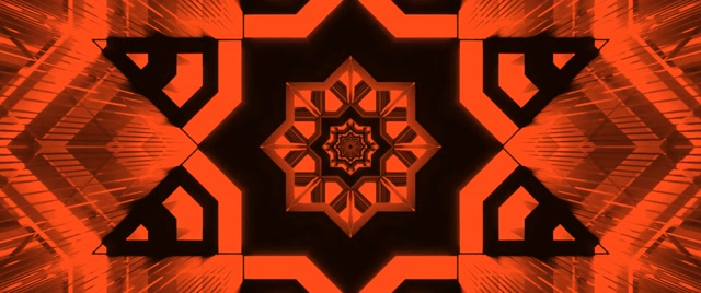 Neon Tunnel Orange Kaleidoskop Stjerne Vj Loop 2.39:1 Cinemascope 60fps Pauseskærm