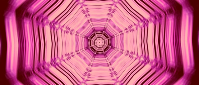 Neon Tunnel Pink Ottekant Hvirvel VJLoops 21:9 Ultrawide 60fps Pauseskærm