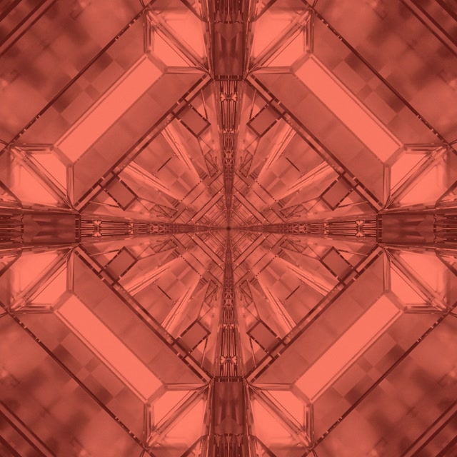 Neon Tunnel Rød Kaleidoskop Burst VJ Loop 1:1 Square 60fps Pauseskærm