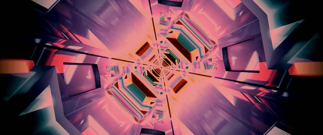 Neon Tunnel Kaleidoskop Vortex VJ Loop 2.39:1 Cinemascope 60fps Pauseskærm