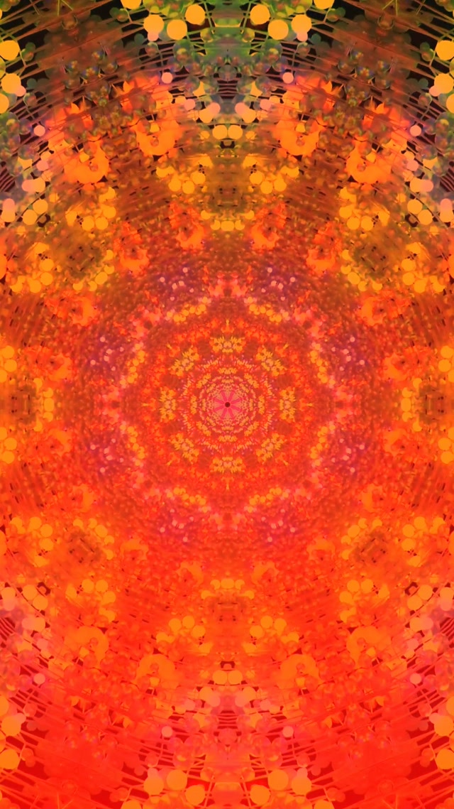 Neon Tunnel Ildfuld Kaleidoskop Hvirvel VJLoops 9:16 Reels 60fps Pauseskærm