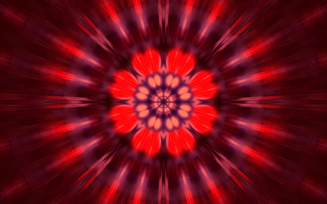 Neon Tunnel Rød Fraktal Kaleidoskop Udbrud VJLoops 16:10 Macbook 60fps Pauseskærm