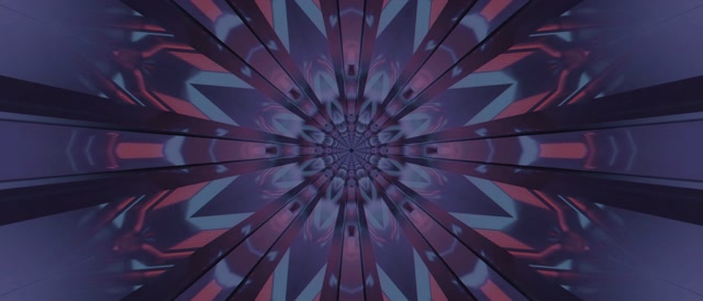 Neon Tunnel Kaleidoskop Burst VJ Loop 21:9 Ultrawide 60fps Pauseskærm