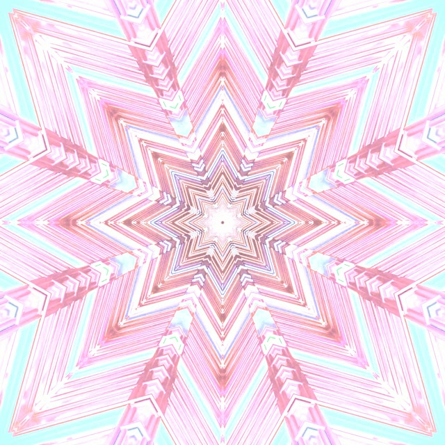 Neon Tunnel Stjerne Kaleidoskop Pink VJ Loop 1:1 Square 60fps Pauseskærm