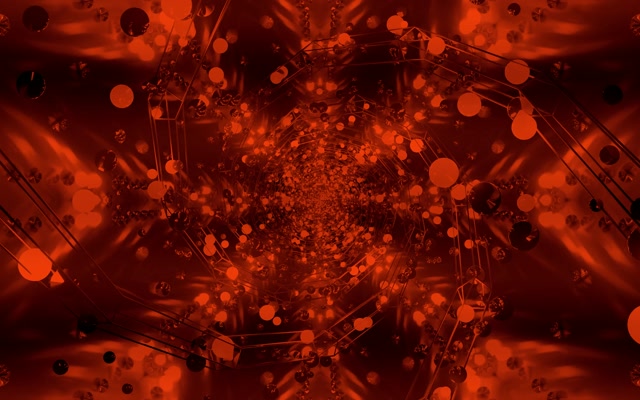 Rød Neon Tunnel Pauseskærm 60fps 16:10 MacBook VJ Loop Glødende Kugler
