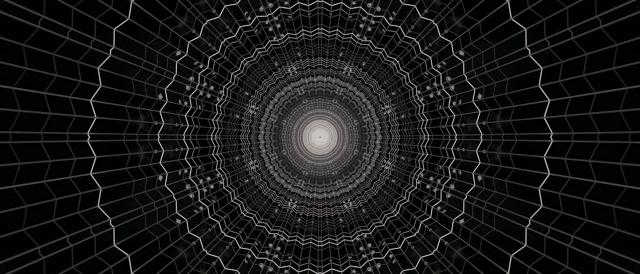 Vj loop Neon Tunnel Edderkoppenet Vortex 21:9 Ultrawide 60fps Pauseskærm