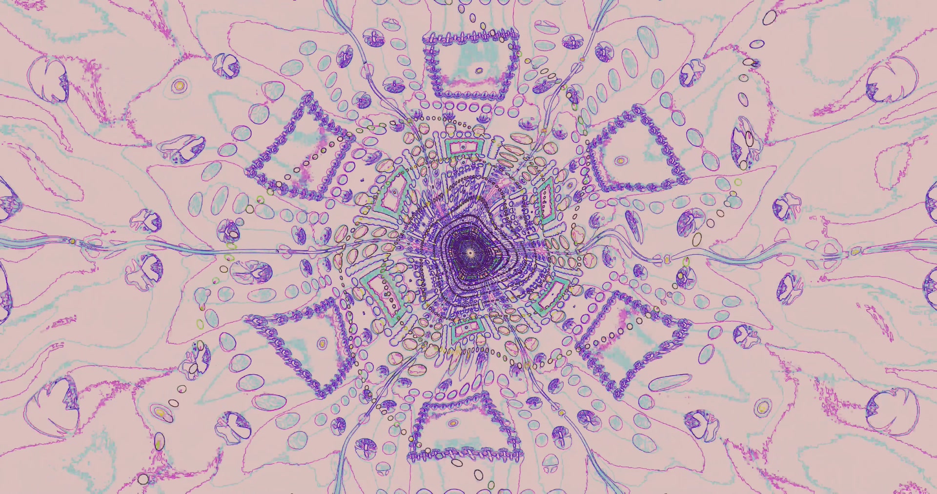 Neon Tunnel Pastell Mandala Bildschirmschoner 4k uhd 60fps Bildschirmschoner windows pc