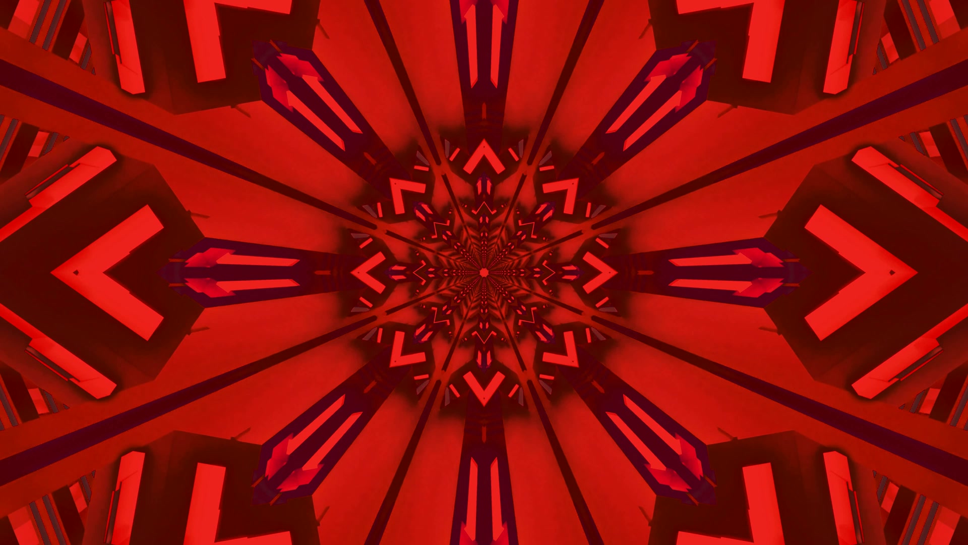 Rot Neon Tunnel Kaleidoskop Bildschirmschoner 4K UHD 60fps VjLoop