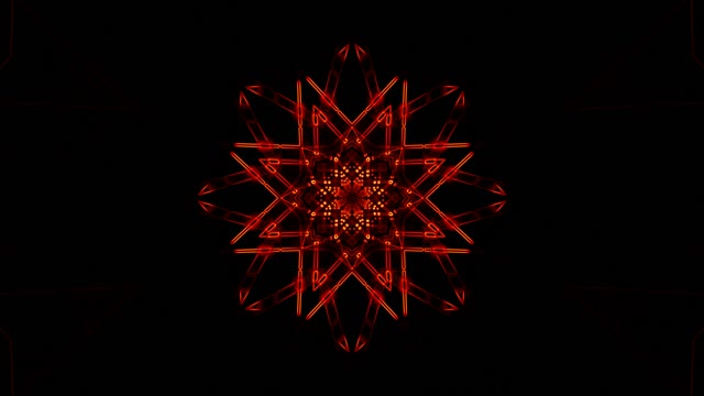 Rotes Geometrisches Mandala VJLoop - Abstraktes Stern Muster Motion Hintergrund
