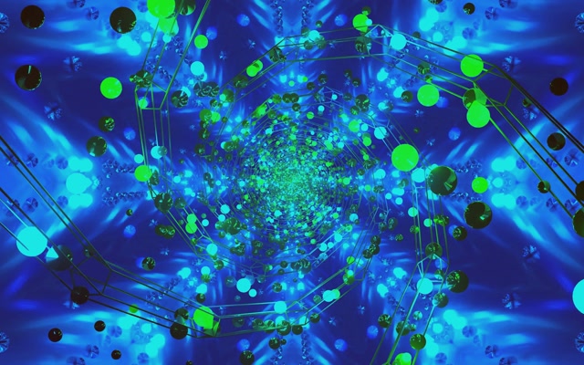 Neon Tunnel Grüne Kugel Vortex Vj Loop 60fps 16:10 MacBook Bildschirmschoner