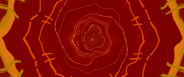 Neon Tunnel Octagon Vortex Gelb Rot 2.39:1 Cinemascope 60fps Bildschirmschoner VJ Loop